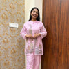 Embroidered mul cotton coordset