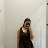 Smocking brown cotton dress