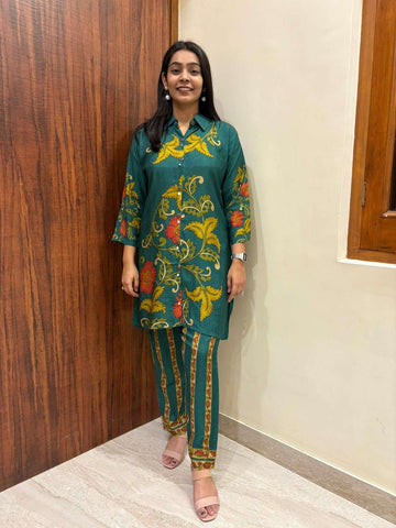 Muslin Digital Printed Coordset