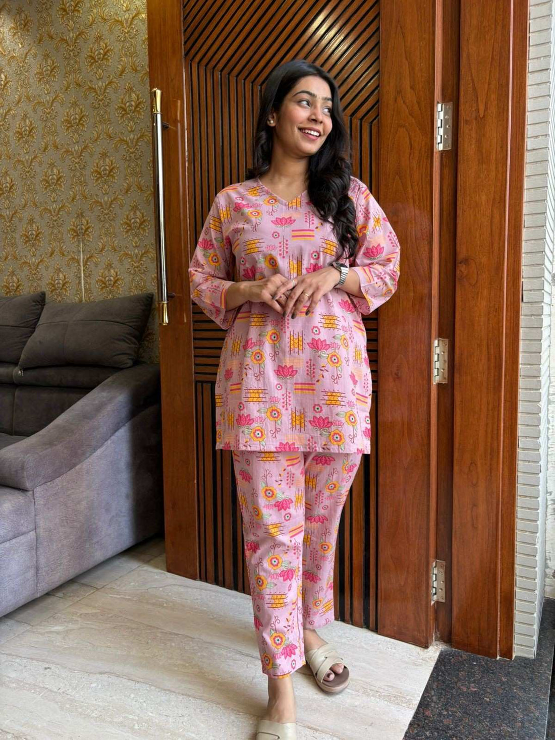 Printed cotton coordset