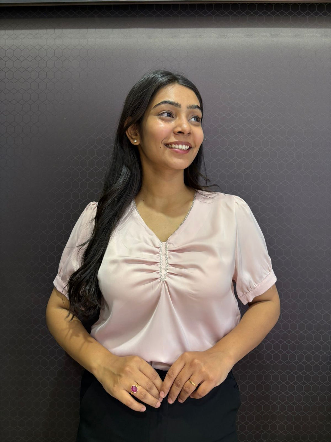 Satin imported top