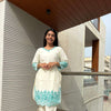 Muslin silk embroidered coordset