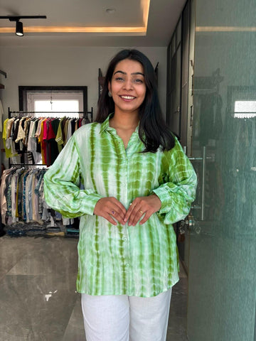 Shibori Tie-dye muslin shirts