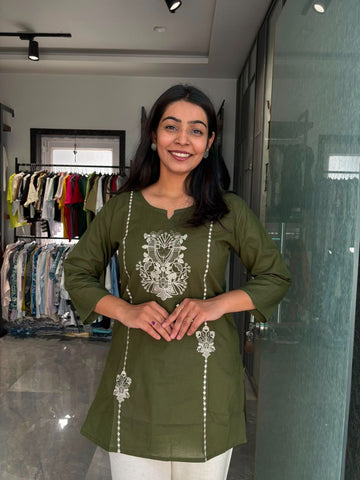 Embroidered Solid Tunic