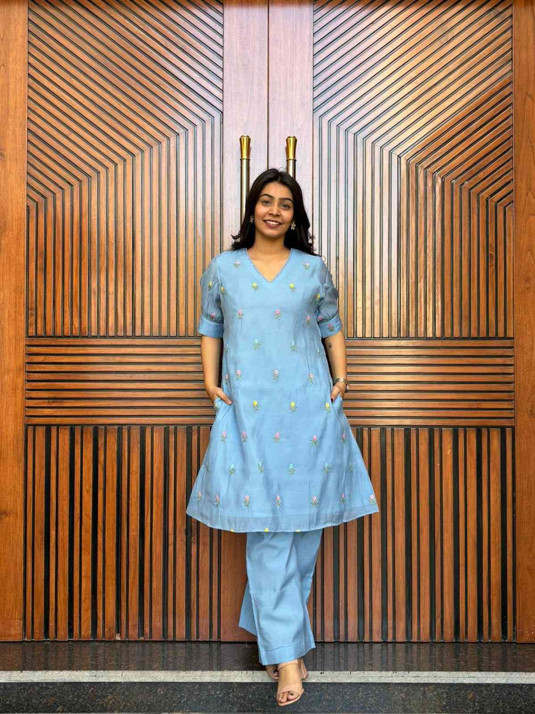 Embroidered Chanderi Coordset