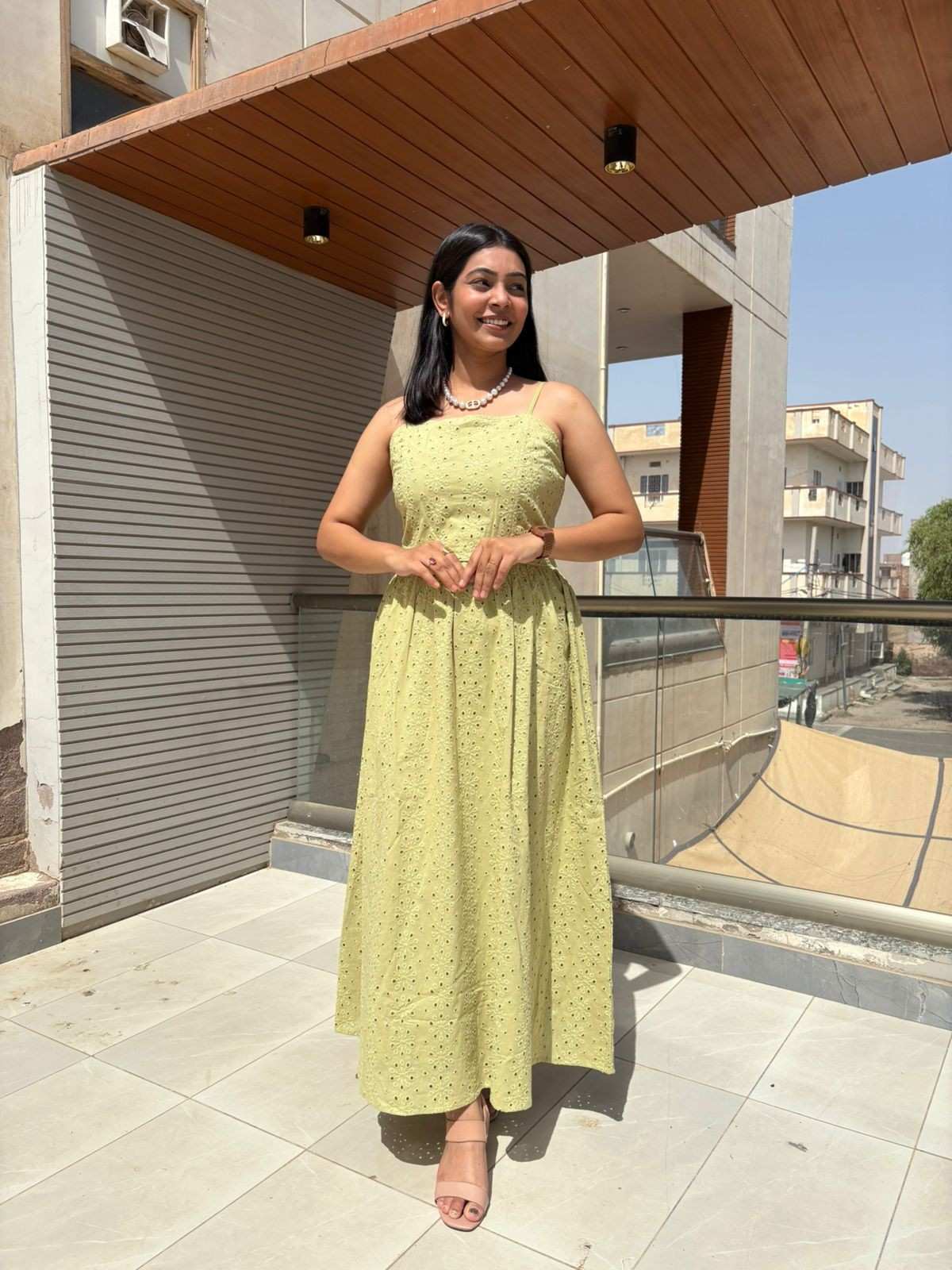 Cutwork Strap Dress