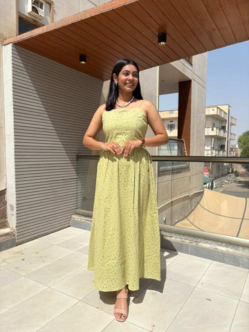 Cutwork Strap Dress