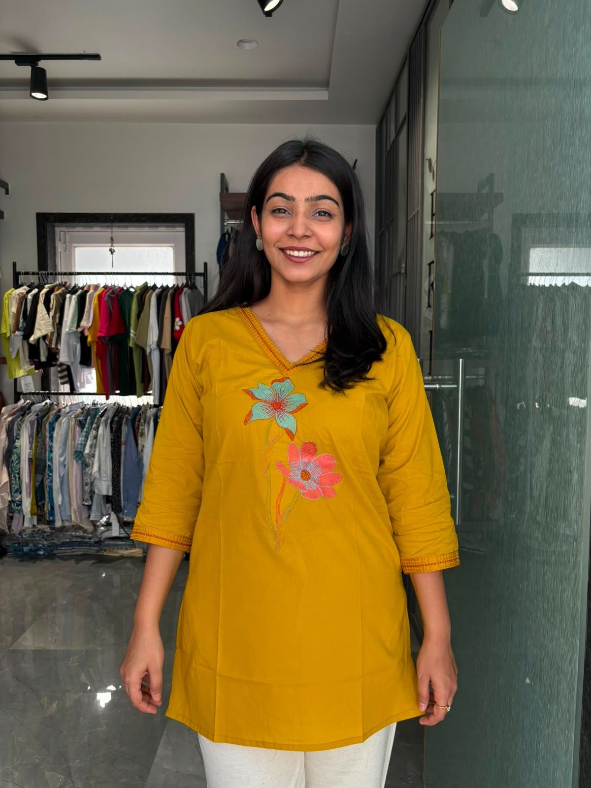 Embroidered Solid Tunic