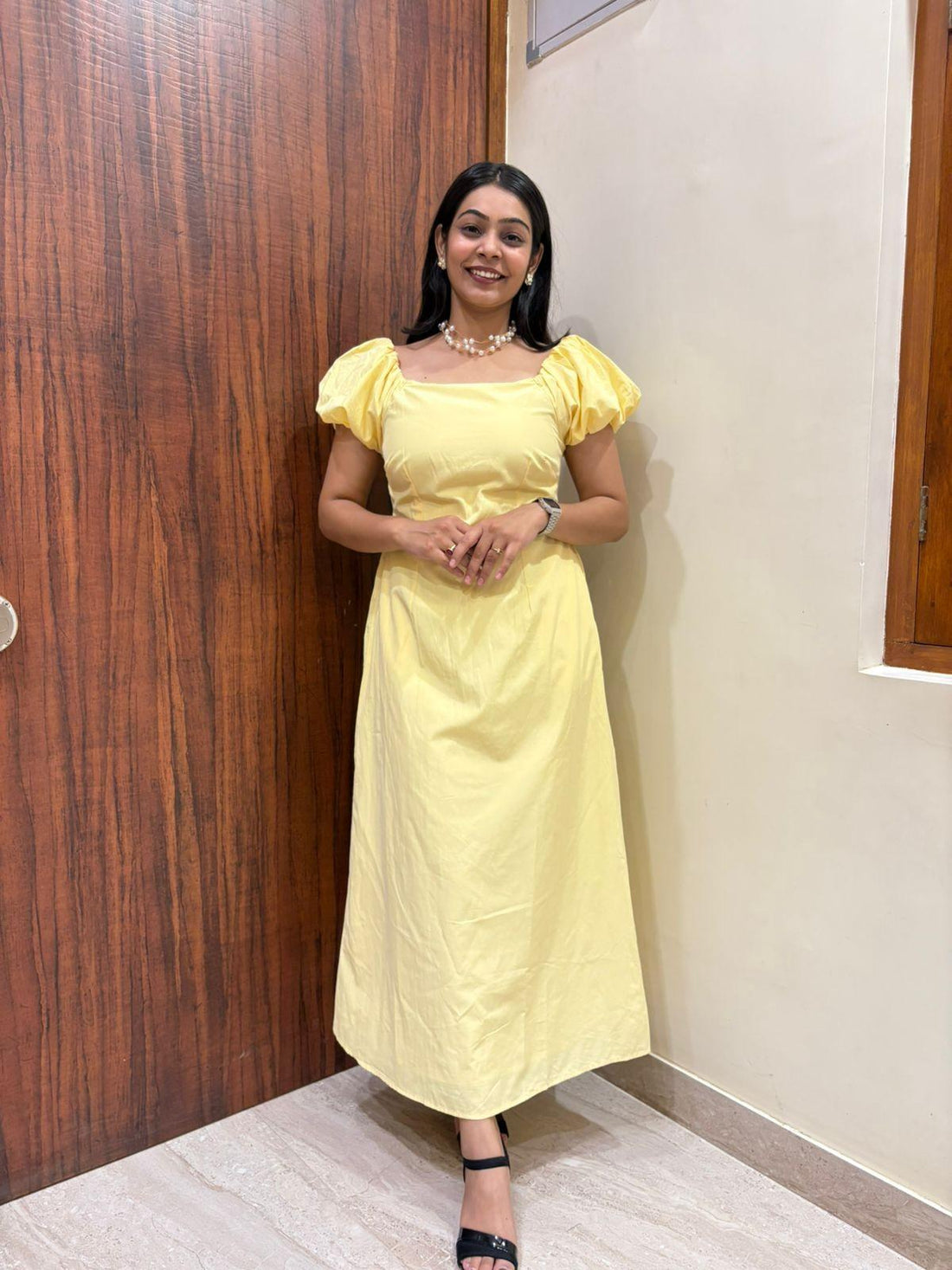 Butter yellow Silhouette Dress