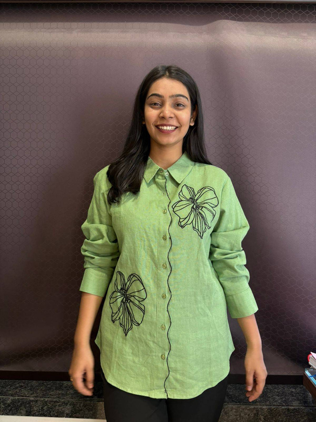 Khadi Embroidered Shirt