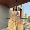 Cotton printed strap gown