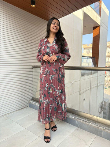 Pleated Shiffon dress