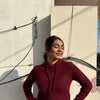 Woolen short hoodie