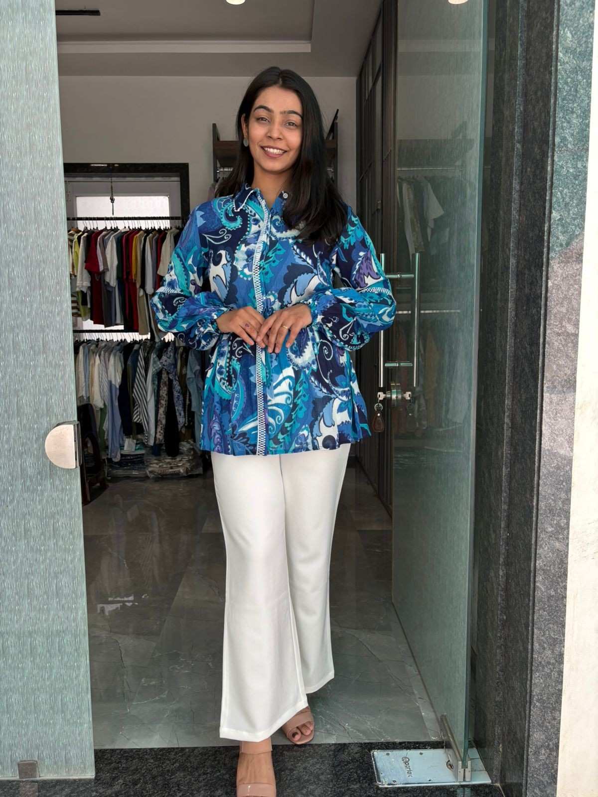 Printed Peplum Top