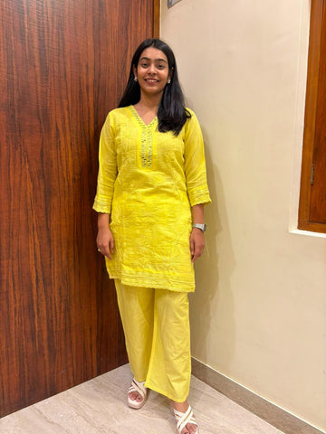 Chanderi Embroidered Coordset