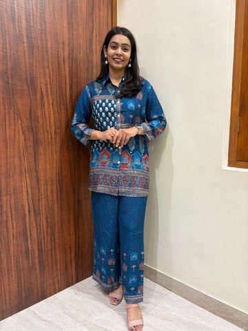 Muslin Digital Printed Coordset