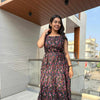 Cotton printed strap gown