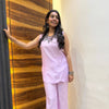 Satin solid tunic coordset