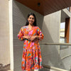 Autumn Leafy midi dress