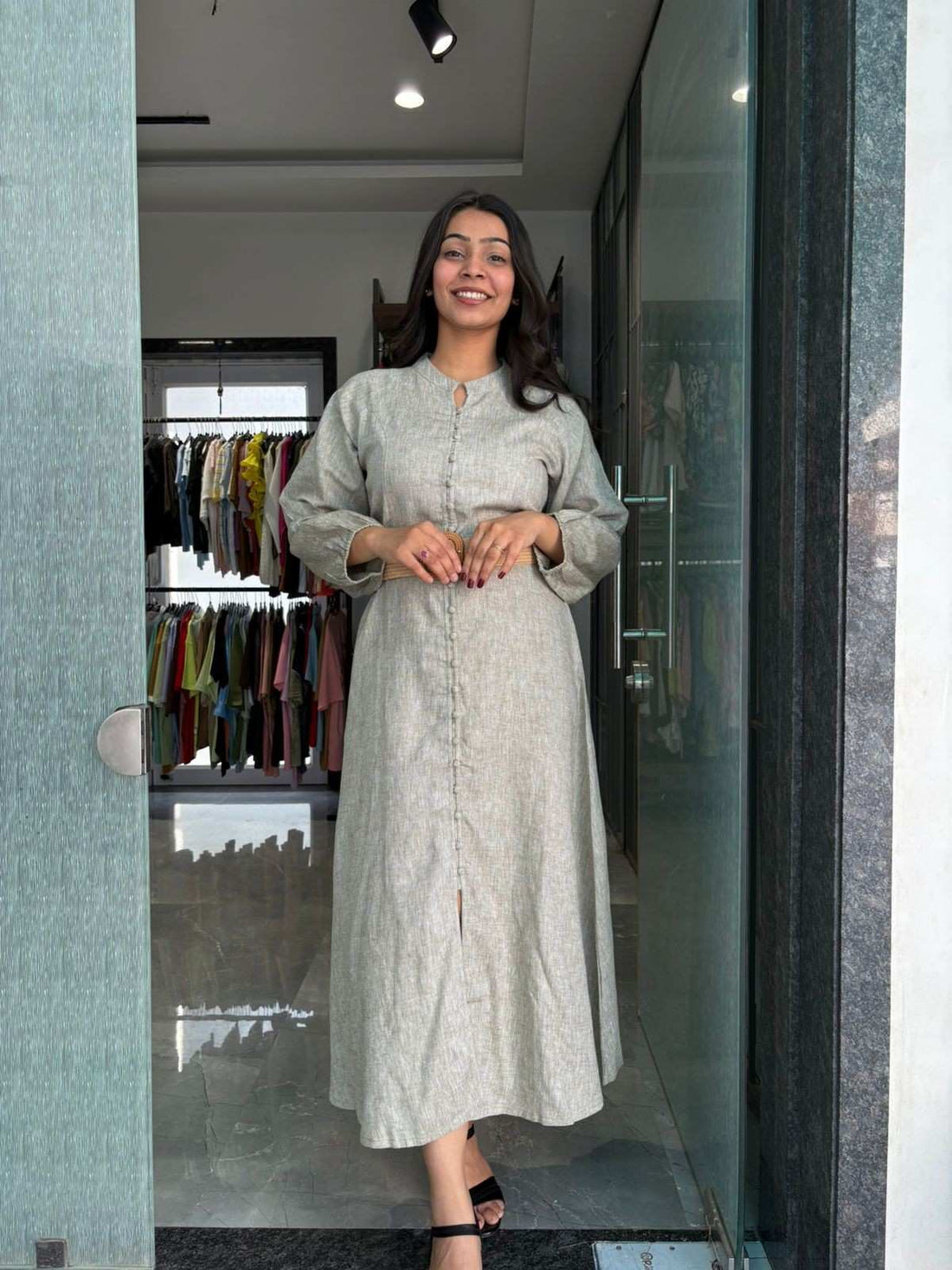 Khadi linen A line dress