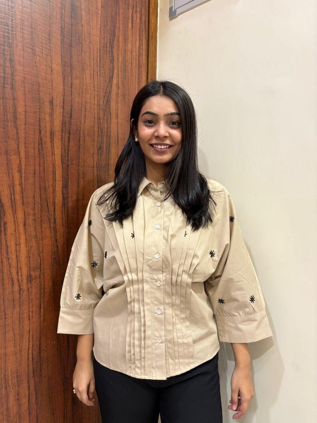 Pleated Cotton Shirt