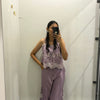 Embroidered crop top coordset
