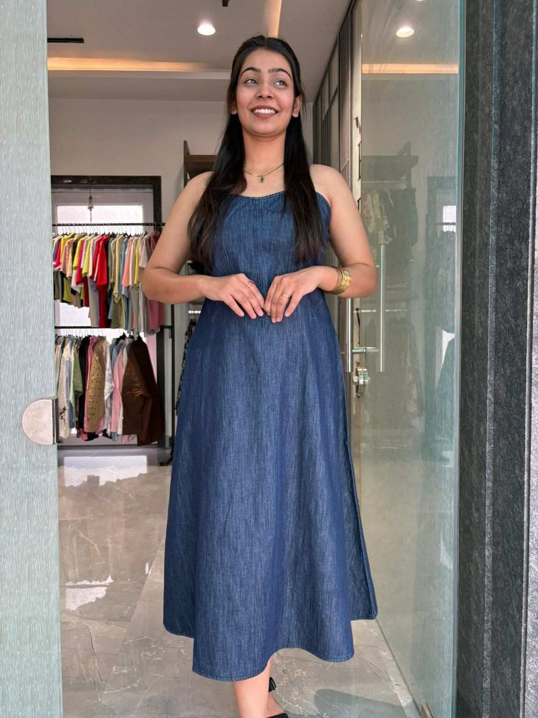 Denim Strap Dress