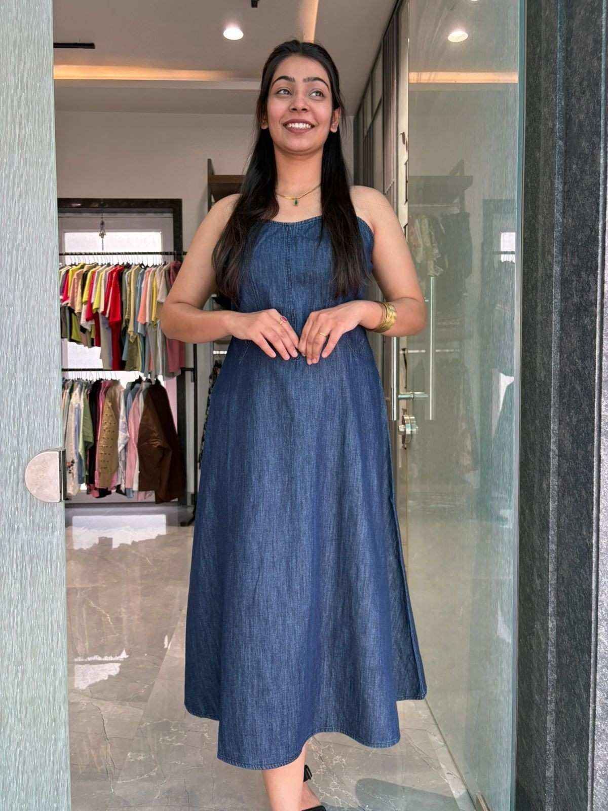 Denim Strap Dress