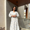 Cotton white minimal printed dress