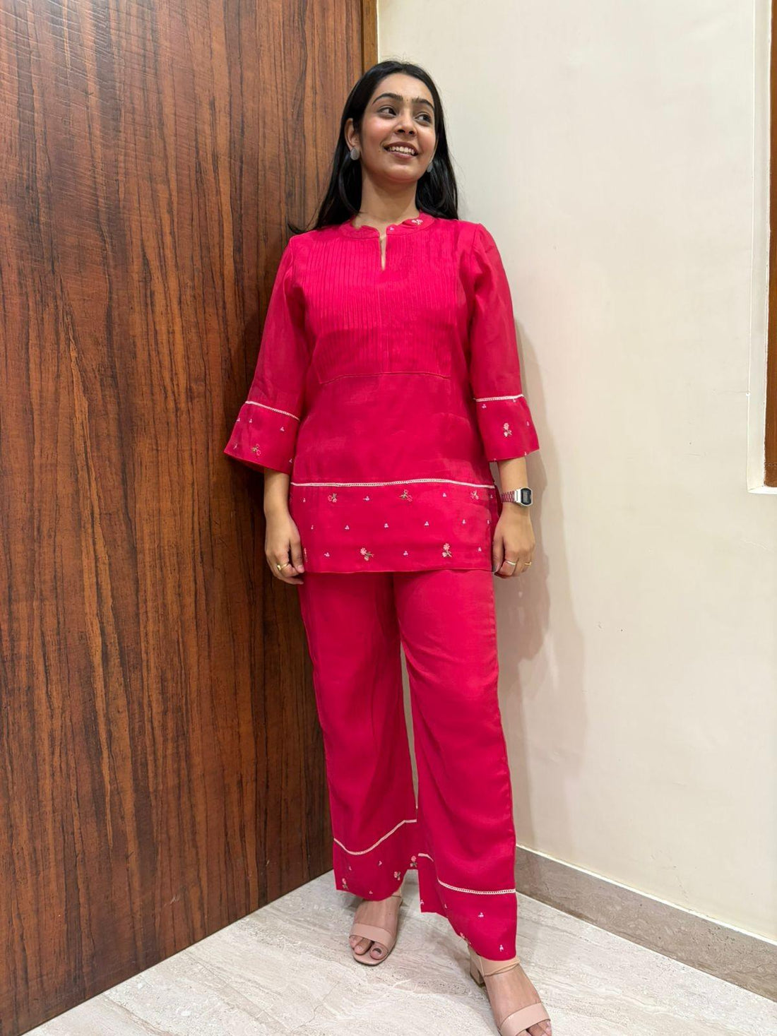 Chanderi Embroidered Coordset