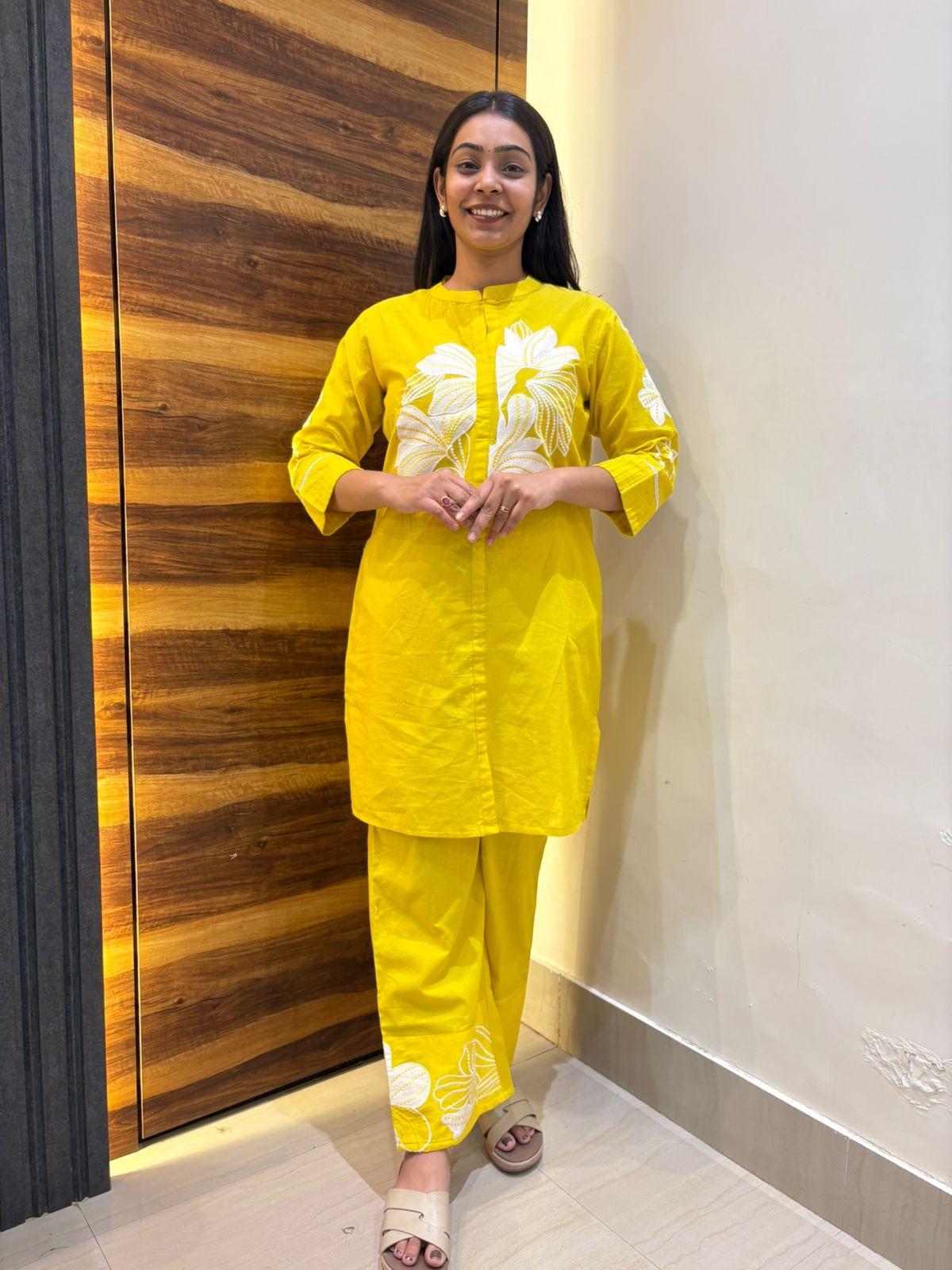 Pure Cotton embroidered coordset