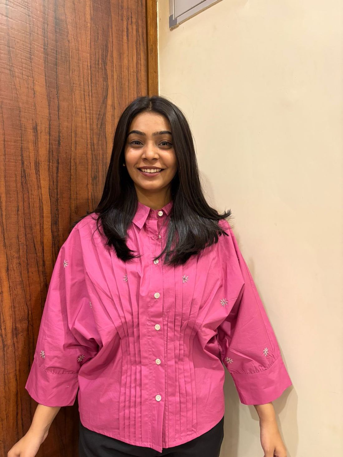 Pleated Cotton Shirt