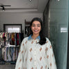 Embroidered linen Denim collar shirt
