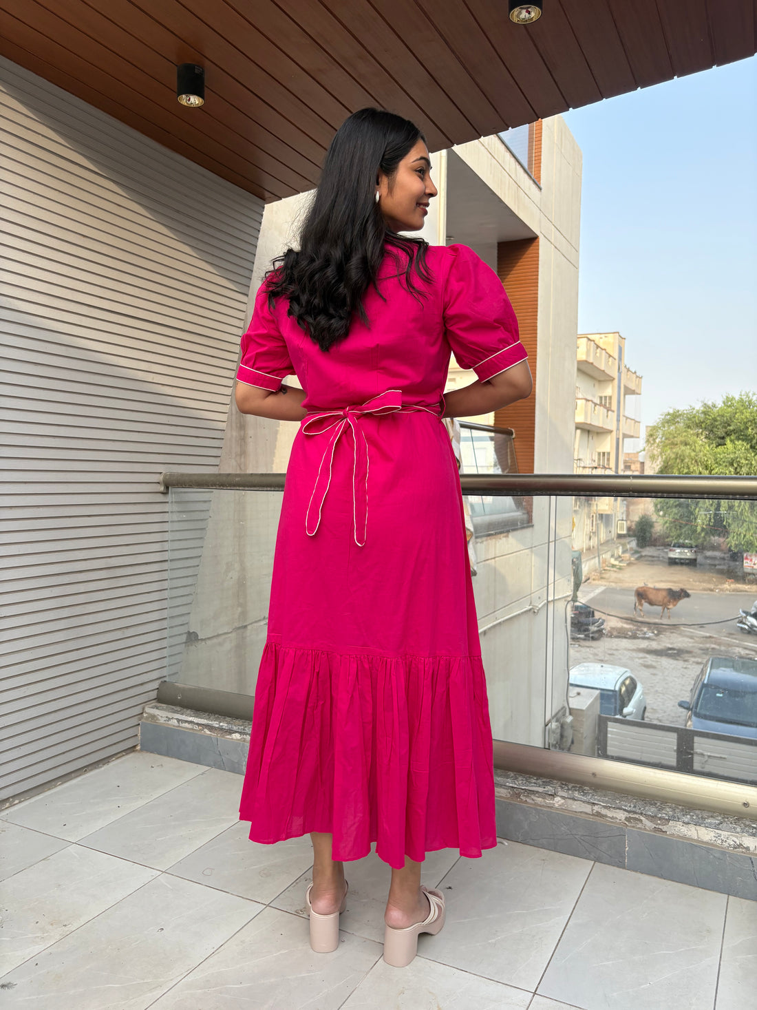 The Chetna Dress- Hot Pink