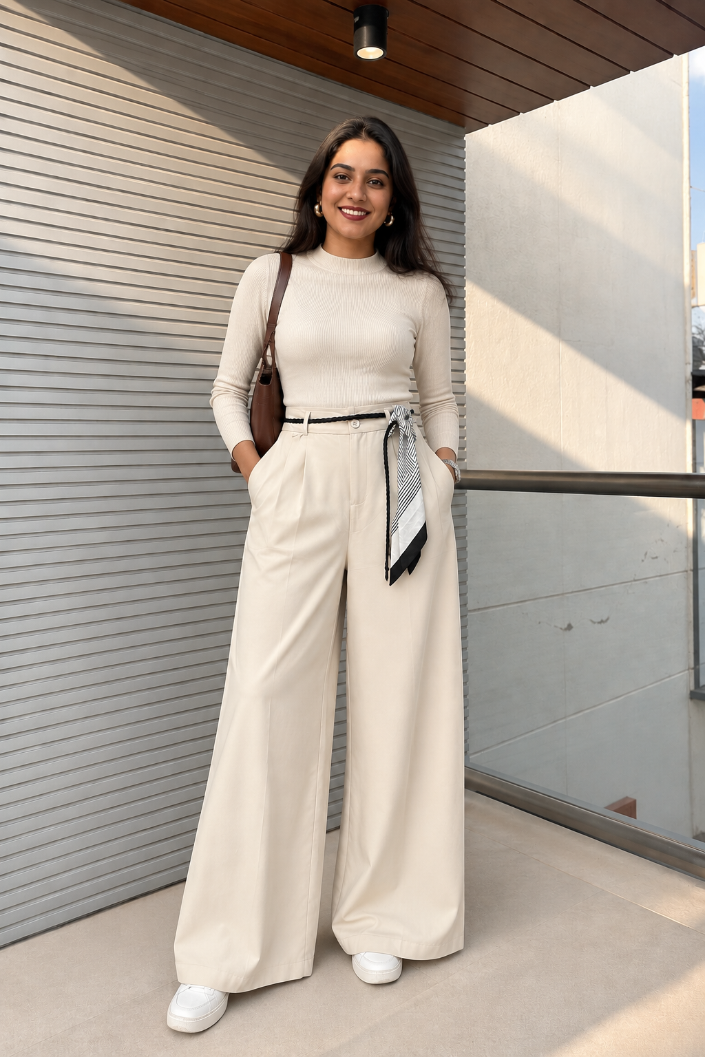 Korean Wide Leg Pant - Off White
