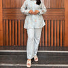 Aarohi Chanderi 3pc Coord Set- Sky Blue