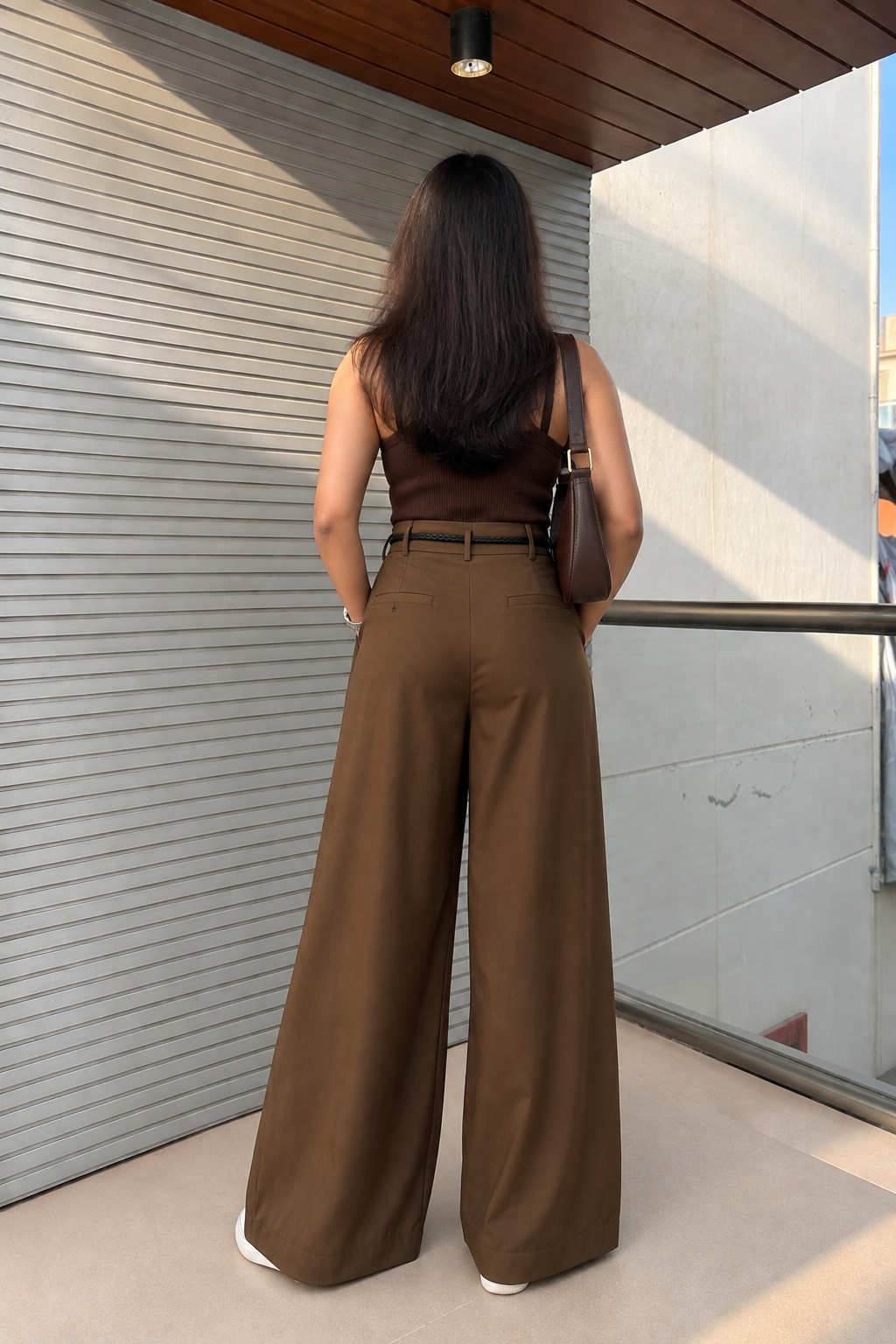 Korean Wide leg Pants - Olive