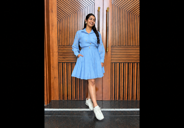 Chanderi Short skirt set - Blue