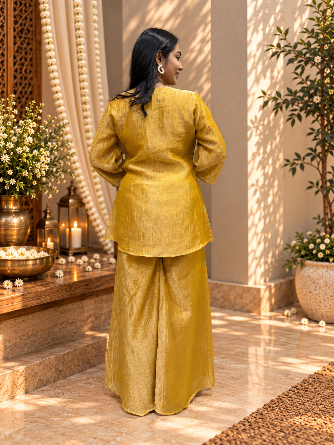 Sitara Angrakha 3Pc Set- Ladoo Peela