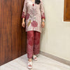 Luna Crepe Coord Set- Maroon
