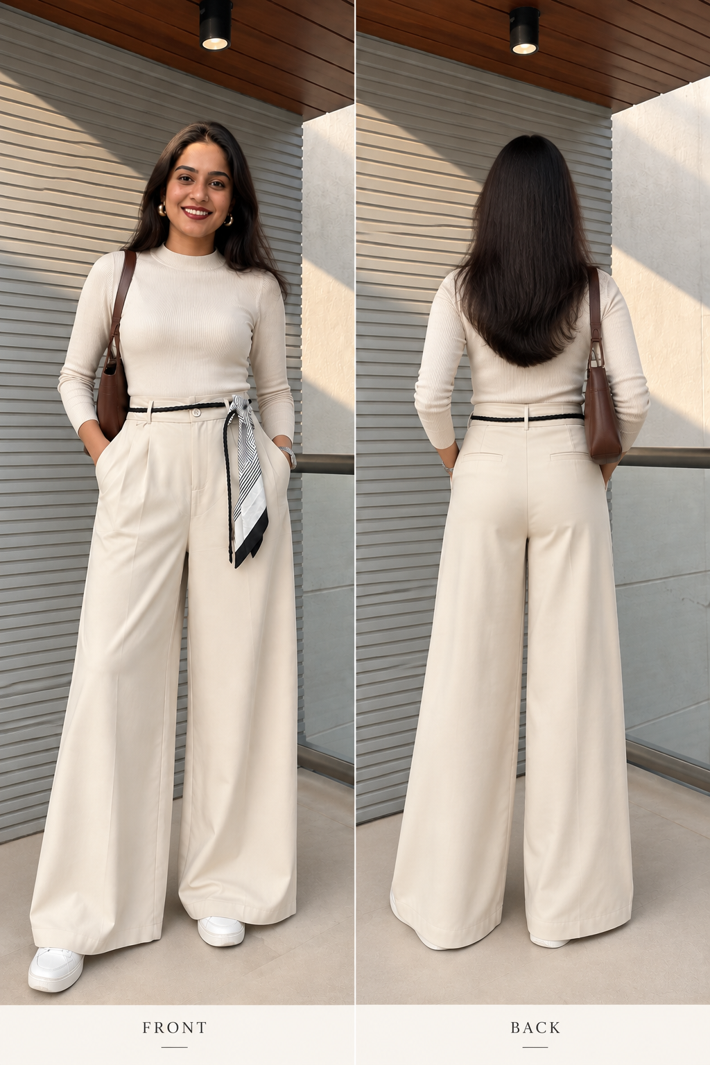 Korean Wide Leg Pant - Off White
