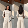 Korean Wide Leg Pant - Off White