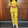 Chanderi Shirt Coord Set- Mustard