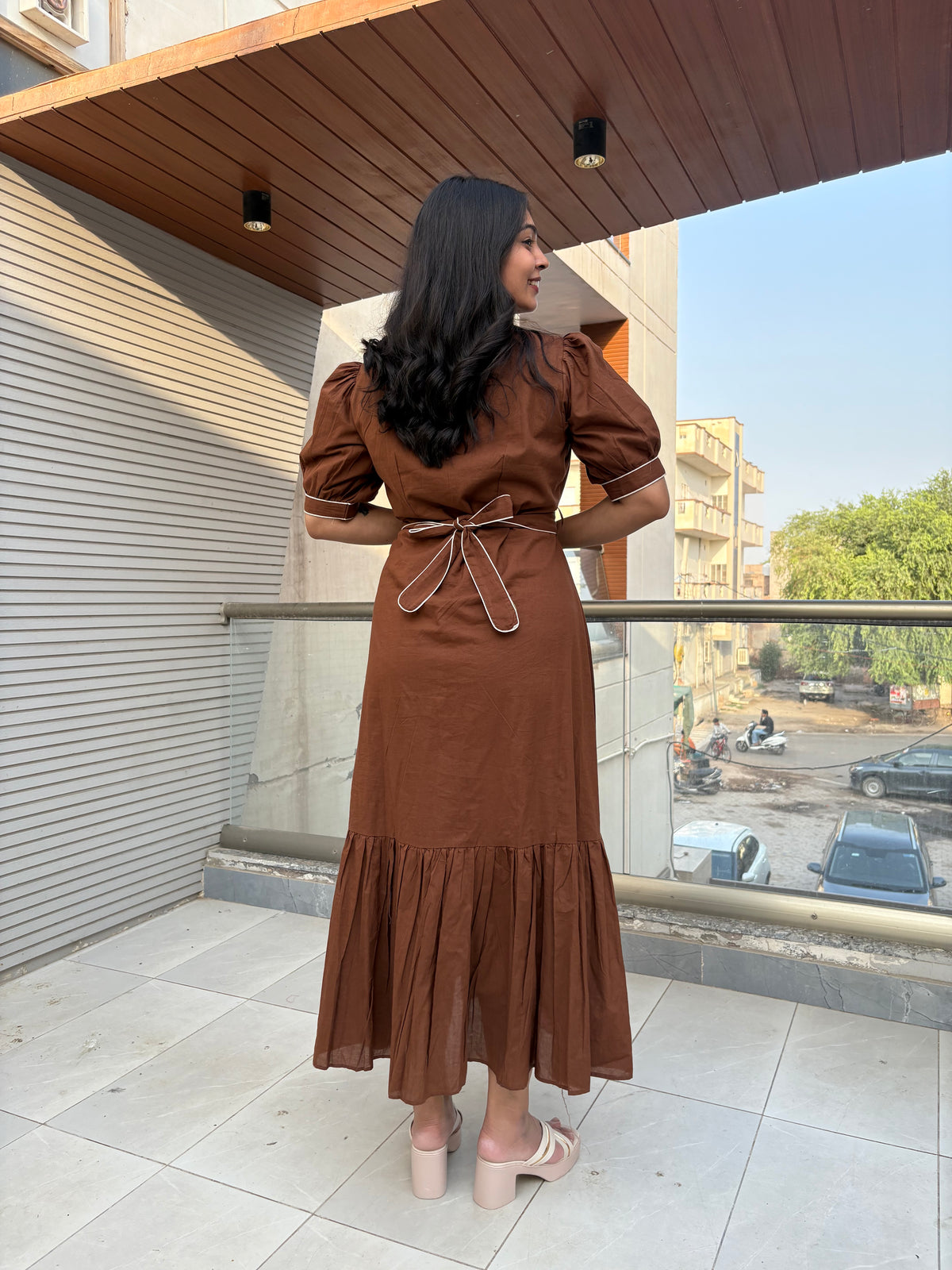 The Chetna Dress- Brown