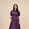 Evara Pleated Dress- Purple