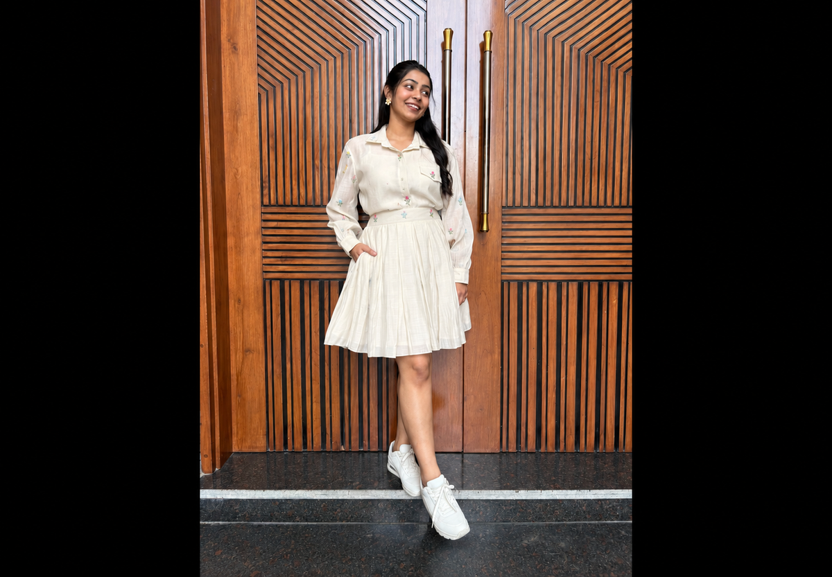 Chanderi Short skirt set