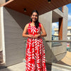 Printed Strap knot Dress