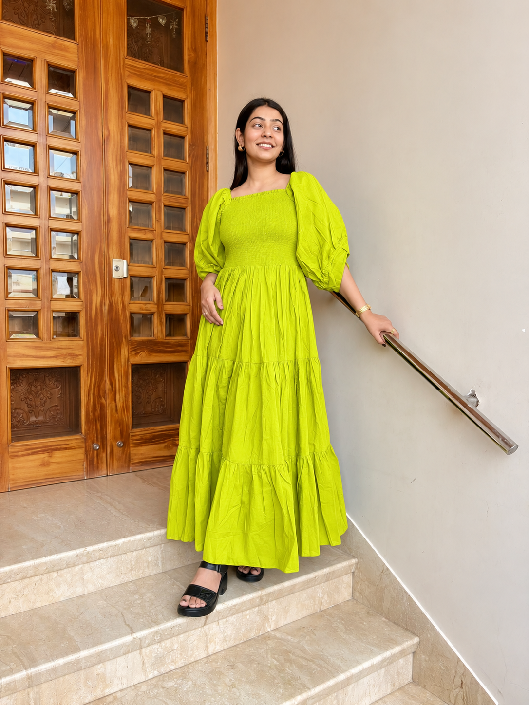 Natural Neon Cotton Dress