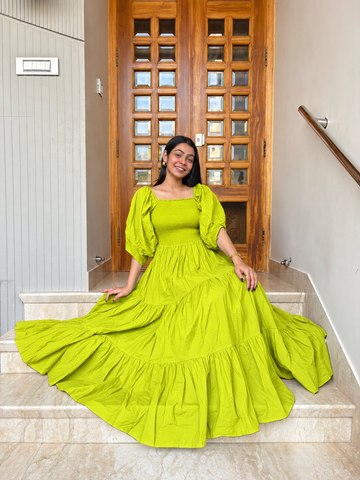 Natural Neon Cotton Dress