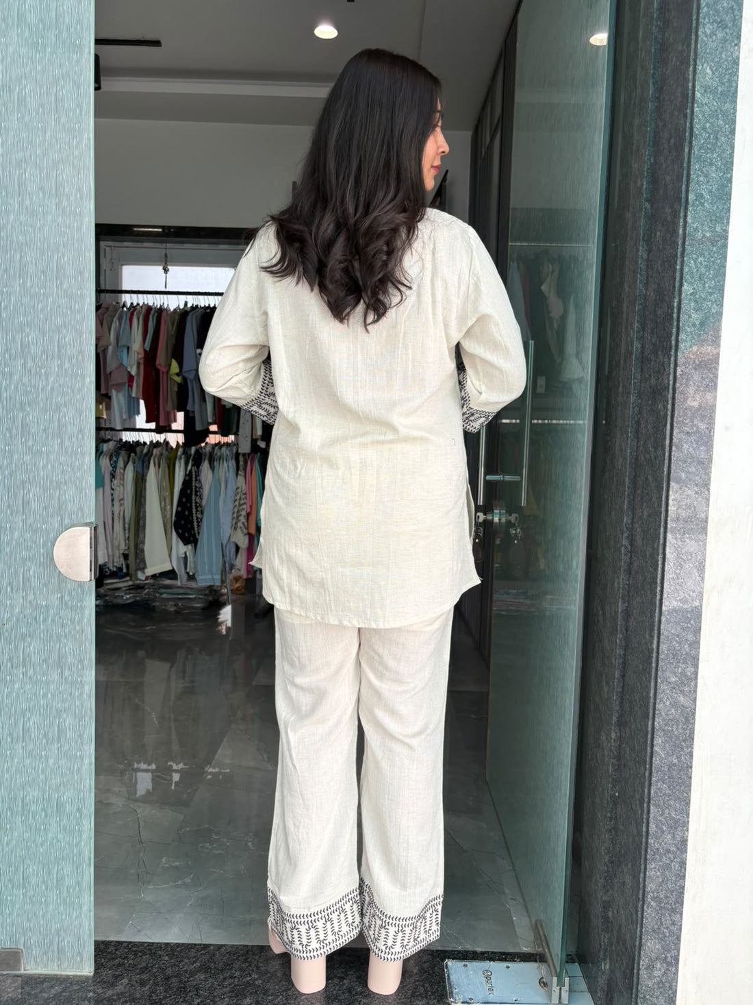 Embroidered linen Coordset